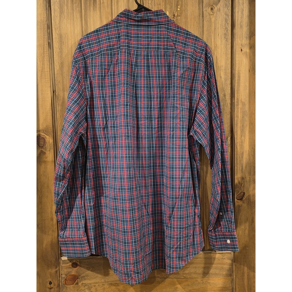 VINEYARD VINES Performance‎ Shirt Men Large Button Down Red Plaid Nylon Stretch - Picture 2 of 4